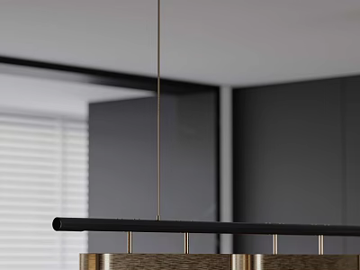 Sleek Black And Gold Pendant Light For Modern Kitchen Interior With Stylish Design Details 3d model