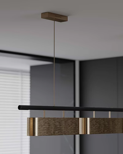 Sleek Black And Gold Pendant Light For Modern Kitchen Interior With Stylish Design Details 3d model