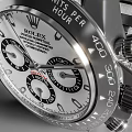 Luxury Stainless Steel Watch with White Chronograph Dial and Sleek Metal Bracelet Design