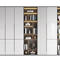 Modern Bookcase Design With Glass Doors Storage Shelves And Decorative Items