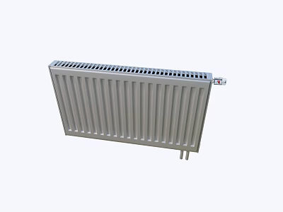 Sleek Modern Steel Radiator With Vertical Ribbed Design For Efficient Home Heating 3d model