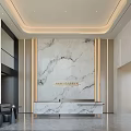 Sleek Modern Marble Reception Desk In Luxury Spacious Residential Lobby With Soft Ambient Lighting