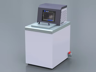 Industrial Equipment With Digital Display Screen Ventilation Grilles And Control Panel On White Cabinet 3d model