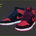 Stylish Black Red White High Top Sneakers With Nike Swoosh And Casual Design