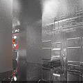 Modern Tokyo KTV Interior Design With Blue Lighting Bar Counter Wine Bottles And Sofa