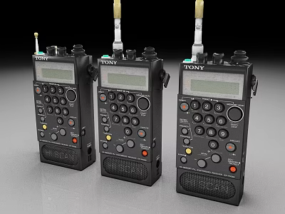Sony Professional Audio Recorders With Multiple Buttons Display Screens And Antennas 3d model