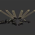 Mechanical Female Character Armored Design With Gold Black Accents Spikes And Combat Weapons