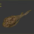 Detailed Pinkish Brown Creature Model With Textured Shell And Extended Tail On Dark Surface