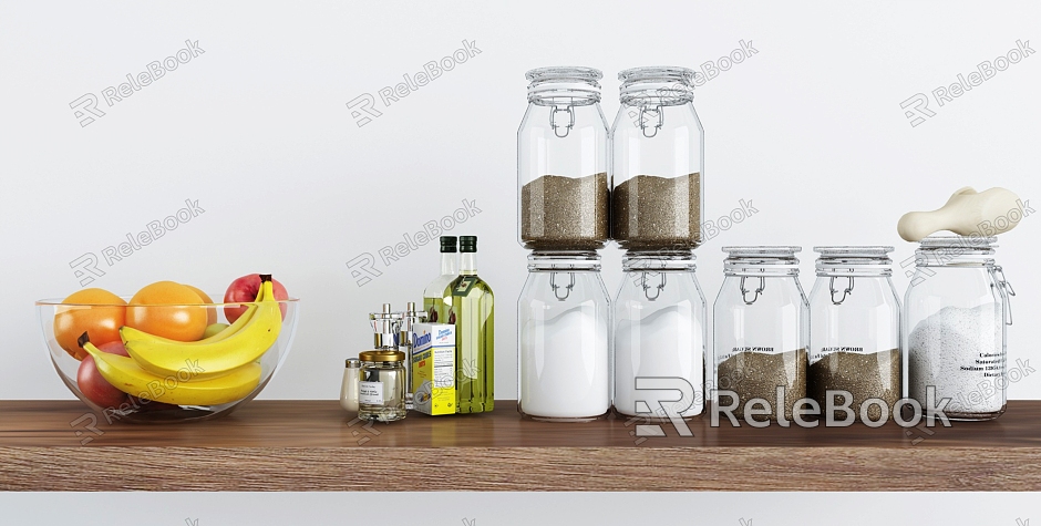 Modern Glass Jar Kitchen Condiment model