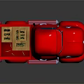 Red Vintage Truck With Wooden Crates And Grass In Cargo Bed