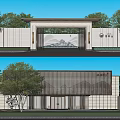 Modern Gate Simple Sales Department Entrance Gate 3d model
