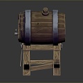 Wooden Barrel Water Barrel Old Wooden Barrel Water Barrel Pot Container Realistic 3d model