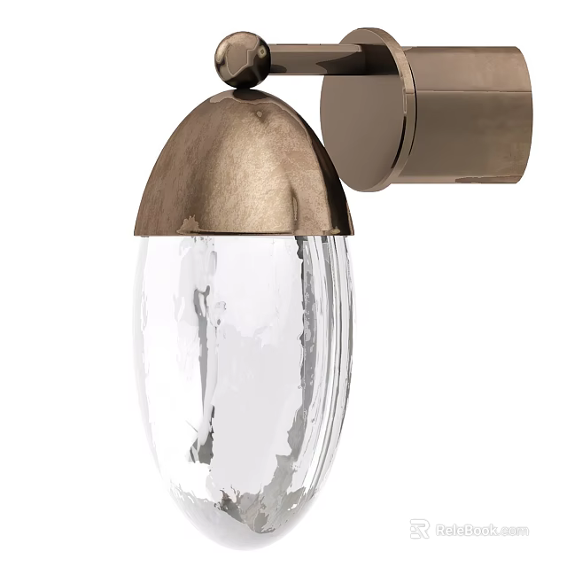 Modern Brass Wall Sconce With Transparent Glass Shade And Contemporary Design 3d model