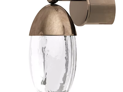 Modern Brass Wall Sconce With Transparent Glass Shade And Contemporary Design 3d model