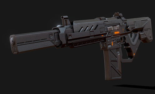 modern machine gun 3d model