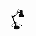 Black Adjustable Arm Desk Lamp With White Base For Home Office Study 3d model