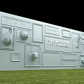 Stylish Photo Spot With White 3D Wall Animal Figures And Geometric Panels