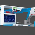 Exhibition Booth For ZONE Brand With Modern Display Screen Reception Area Staff And Product