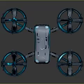 Advanced Blue Quadcopter Drone with Camera and Modern Design for Space Exploration
