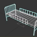 Medical Bed With Metal Frame Side Rails And Comfortable Mattress For Hospital Care