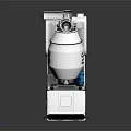 White Concrete Mixer Truck With DS Logo Mixing Drum And Ladder