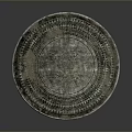 Ancient Bronze Mirror With Intricate Circular Carvings And Ornate Patterns
