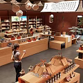 Chinese Style Wenchuang Store Design 3d model
