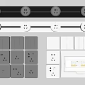 Modern switch socket mobile socket 3d model