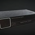 Black Digital Home Theater Audio Amplifier With Glowing LED Ring Knob And Control Buttons