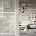 Modern partition glass brick screen partition 3d model