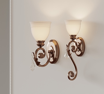 Cream wind wall lamp 3d model