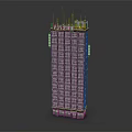 Modern High Rise Residential Building With Multiple Windows Roof Signage And Ground Floor Entrance