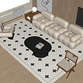 HERMES Modern Sofa Coffee Table Fabric Sofa Coffee Table 3d model