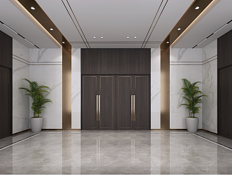 Light Luxury Hall 3d model