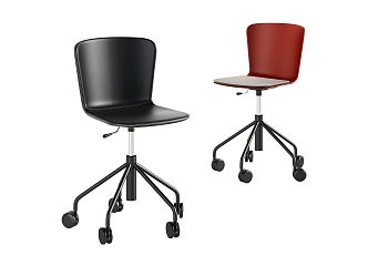 Simple and stylish atmospheric plastic office swivel chair combination 3d model