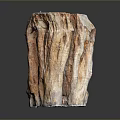 Rustic Wood And Stone Stump Shaped Decorative Base With Natural Texture And Earthy Tones