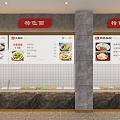 Chinese Fast Food Stall Interior With Menu Boards Price Lists And Hanging Signboards