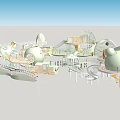 Modern Children's Play Area With Dome Shaped Structures Slides And Interactive Walkways