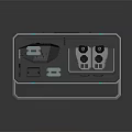 Modern Electronic Equipment Case With Dual Controller Modules And Interface Ports 3d model