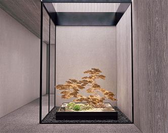 New Chinese style landscape sketch indoor landscape sketch dry landscape plants 3d model