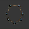 Ornate Spiked Crown With Blue Crystals And Golden Decorative Details In Elegant Design