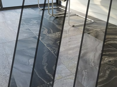Marble Floor Tiles With Modern Decorative Patterns And Metal Frame Furniture 3d model