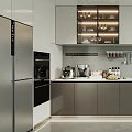 Modern Kitchen Interior With Gray Cabinets Stainless Steel Appliances And Sleek Countertops