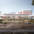 Contemporary Multi Story Commercial Building With Glass Facade And Street Activity