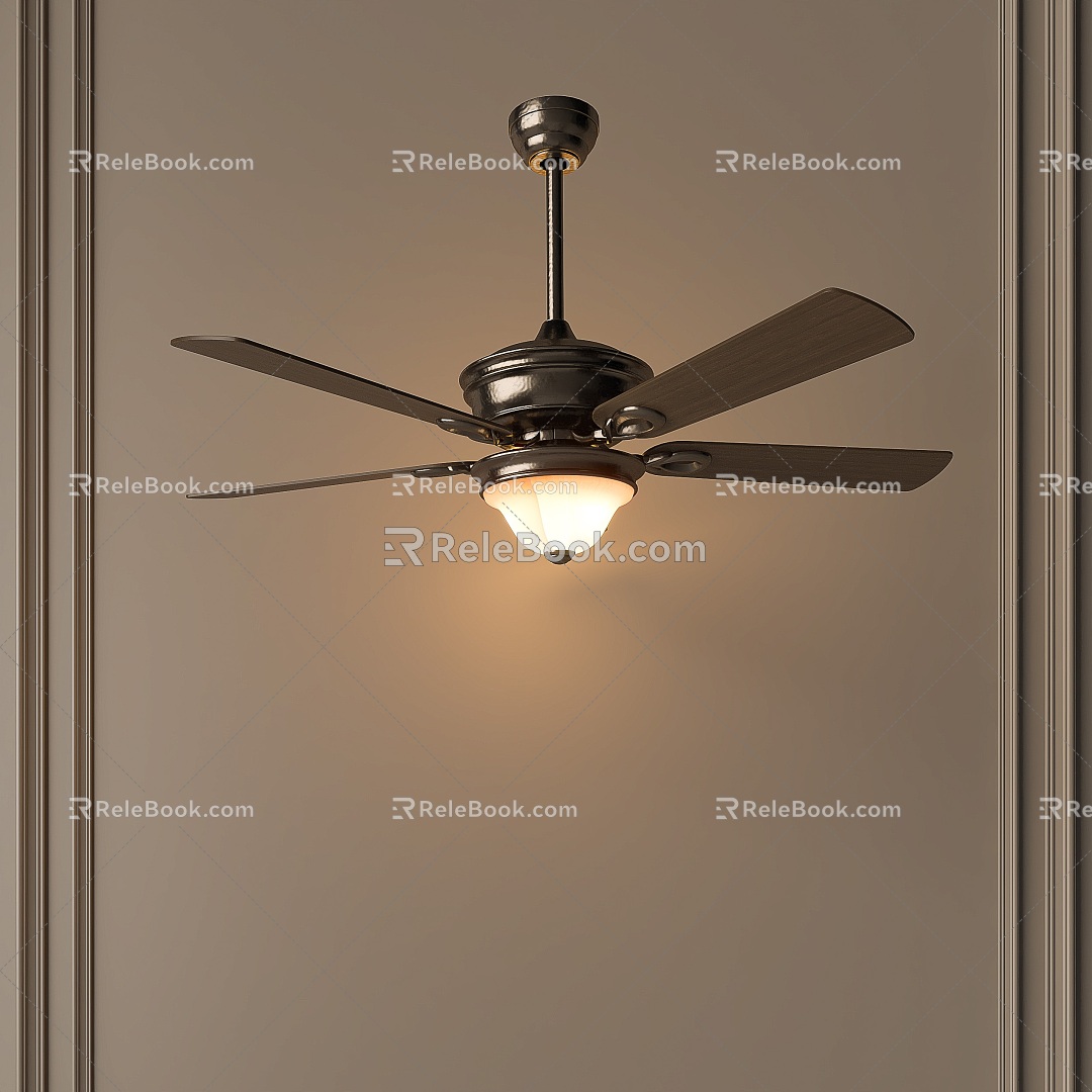 Fan chandelier chandelier fan lamp vintage chandelier restaurant chandelier American chandelier 3d model