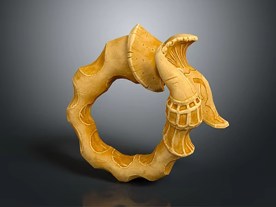 Yellow Decorative Apparel Accessory With Unique Circular Design And Ornate Details For Fashion Enthusiasts 3d model