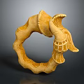 Yellow Decorative Apparel Accessory With Unique Circular Design And Ornate Details For Fashion Enthusiasts