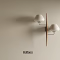 Minimalist Modern Wall Lamp With White Shades And Wooden Accent For Home Interior Design
