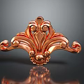 Ornate Copper Decorative Component With Intricate Curved Patterns And Circular Motifs