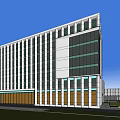 Modern Industrial Factory Building Multi-storey Factory Building Modern Factory Building Square Factory Building Multi-storey Office 3d model